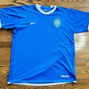 Nike Brazil CBF Blue Soccer Jersey Sphere Dry XL